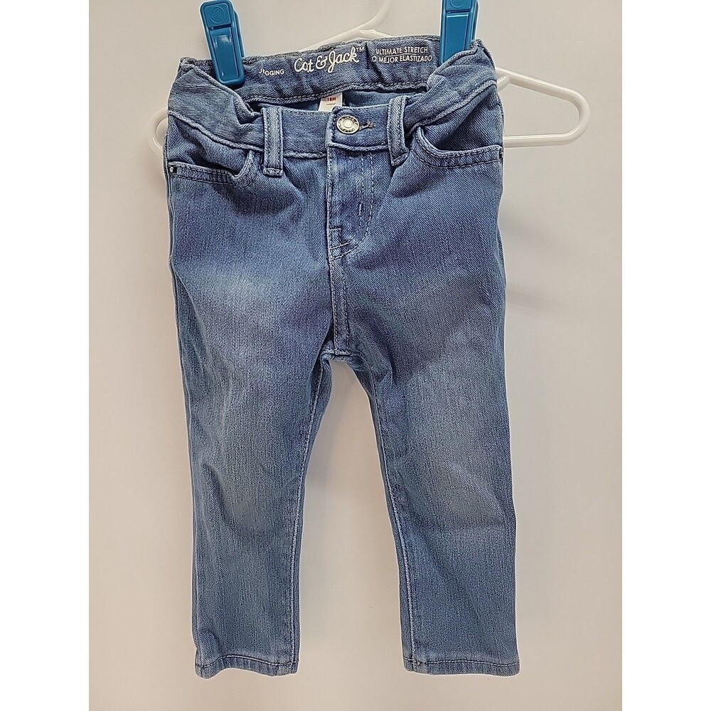 Cat & Jack Girls Skinny Stretch Jeans Adjustable Waist‎ Size 18M